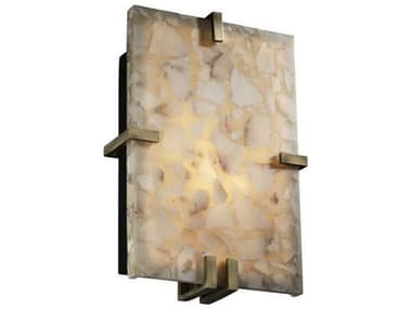 Justice Design Group Alabaster Rocks 12" Tall Bronze LED Wall Sconce JDALR5551