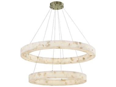 Justice Design Group Lumenaria Medley Brushed Brass White Round Tiered Pendant JDALR8228BRSS