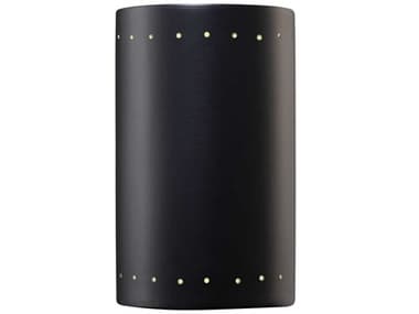 Justice Design Group Ambiance 9" Tall 1-Light Black Wall Sconce JDCER0995