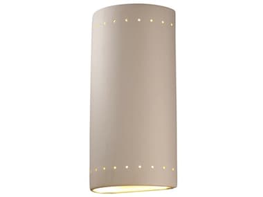Justice Design Group Ambiance 2 - Light 11'' Outdoor Wall Light with Perfs (Open Top & Bottom) JDCER1195W
