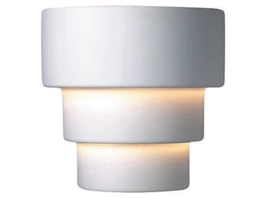 Justice Design Group Ambiance 10" Tall 2-Light White Wall Sconce JDCER2225