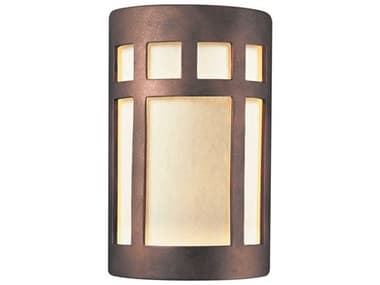 Justice Design Group Ambiance 9" Tall 1-Light Bronze Wall Sconce JDCER5345