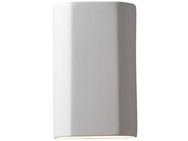 Justice Design Group Ambiance 9" Tall 1-Light White Wall Sconce JDCER5500
