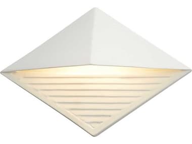 Justice Design Group Ambiance 8" Tall White LED Wall Sconce JDCER5600