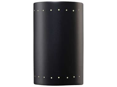 Justice Design Group Ambiance 9" Tall 1-Light Black Wall Sconce JDCER5995