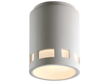 Justice Design Group Radiance Cylinder 1 - Light Outdoor Ceiling Light with Prairie Windows JDCER6107W