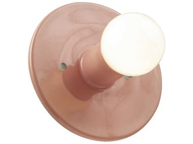 Justice Design Group Ambiance 8" Tall 1-Light Pink Wall Sconce JDCER6270
