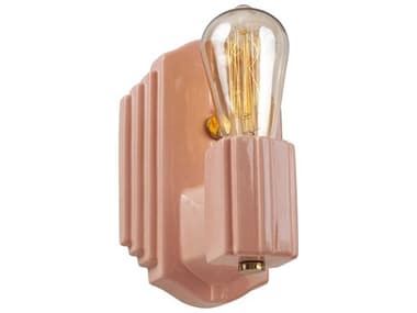 Justice Design Group American Classics 8" Tall 1-Light Pink Wall Sconce JDCER7041