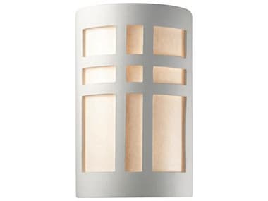 Justice Design Group Ambiance 9" Tall 1-Light White Wall Sconce JDCER7285