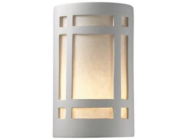 Justice Design Group Ambiance 9" Tall 1-Light White Wall Sconce JDCER7485