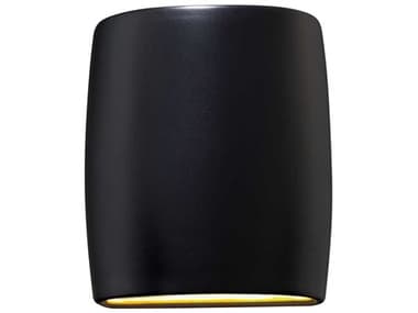 Justice Design Group Ambiance 9" Tall 1-Light Black Wall Sconce JDCER8857