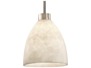 Justice Design Group Clouds 10" 1-Light Nickel Bell Mini Pendant JDCLD8814