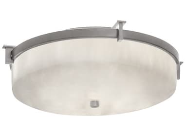 Justice Design Group Clouds 16" 2-Light Nickel Round Flush Mount JDCLD8985