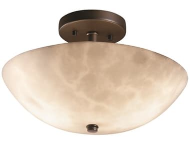 Justice Design Group Clouds 14" 2-Light Bronze Bowl Semi Flush Mount JDCLD9690