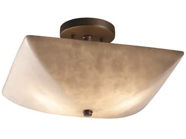 Justice Design Group Clouds 14" 2-Light Bronze Bowl Semi Flush Mount JDCLD9695