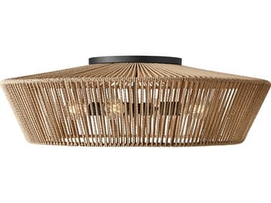 Justice Design Group Eco Nido 4-Light Matte Black Brown Flush Mount JDECO8293MBLK