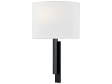 Justice Design Group Textile Hamilton 1-Light Matte Black Wall Sconce JDFAB4332WHTEMBLK