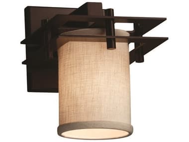 Justice Design Group Textile 8" Tall 1-Light Bronze Wall Sconce JDFAB8171