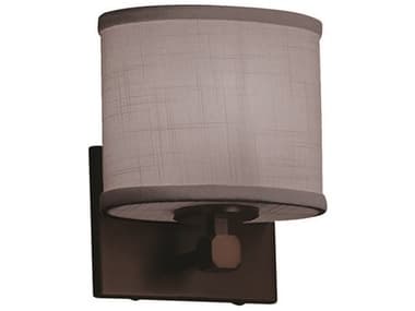 Justice Design Group Textile 8" Tall 1-Light Bronze Wall Sconce JDFAB8427