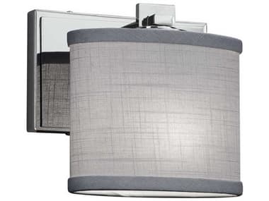 Justice Design Group Textile 6" Tall Chrome Wall Sconce JDFAB8447