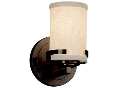 Justice Design Group Textile 8" Tall 1-Light Bronze Wall Sconce JDFAB8451