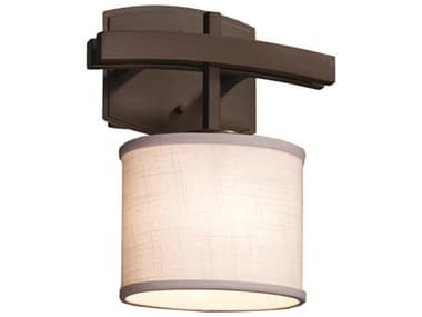 Justice Design Group Textile 11" Tall 1-Light Bronze Wall Sconce JDFAB8597