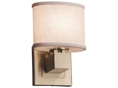 Justice Design Group Textile 9" Tall 1-Light Nickel Wall Sconce JDFAB8707