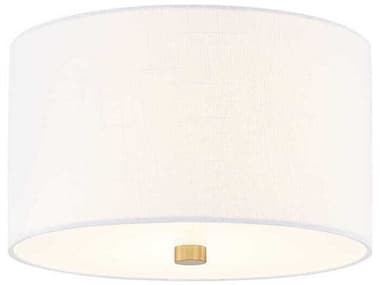 Justice Design Group Textile Classic 2-Light White Drum Flush Mount JDFAB9730WHTE