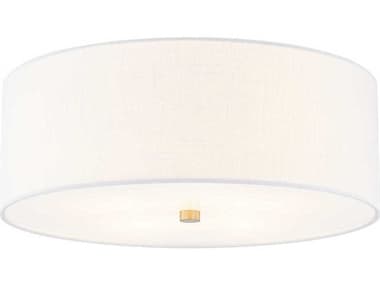 Justice Design Group Textile Classic 4-Light White Drum Flush Mount JDFAB9731WHTE