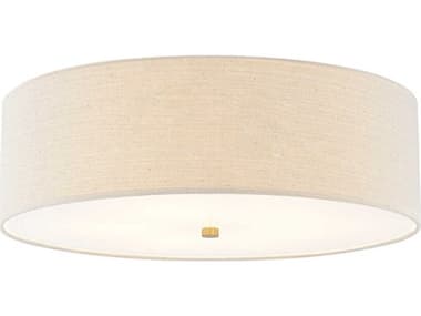 Justice Design Group Textile Classic 5-Light Off White Drum Flush Mount JDFAB9732CREM