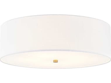 Justice Design Group Textile Classic 5-Light White Drum Flush Mount JDFAB9732WHTE