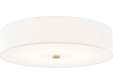 Justice Design Group Textile Classic 6-Light White Drum Flush Mount JDFAB9733WHTE