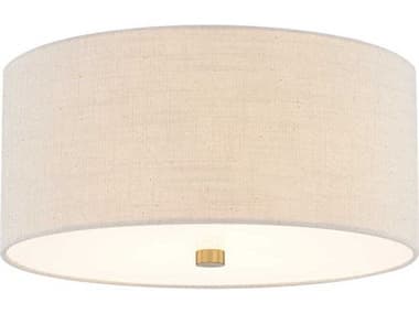 Justice Design Group Textile Classic 3-Light Off White Drum Flush Mount JDFAB9735CREM