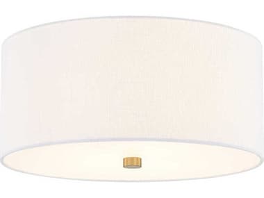 Justice Design Group Textile Classic 3-Light White Drum Flush Mount JDFAB9735WHTE