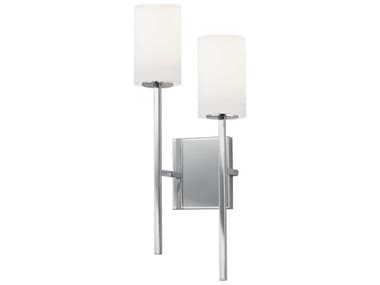 Justice Design Group Fusion 21" Tall 2-Light Polished Chrome Glass Wall Sconce JDFSN4022OPALCROM
