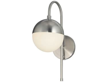 Justice Design Group Fusion 16" Tall 1-Light Nickel Glass LED Wall Sconce JDFSN4157