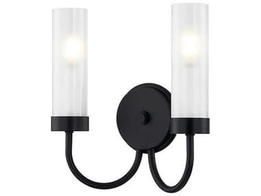 Justice Design Group Fusion Anchor 2-Light Matte Black Wall Sconce JDFSN4342CLFRMBLK