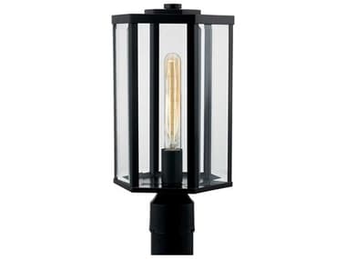 Justice Design Group Fusion Edgeworth 1-Light Outdoor Post Light JDFSN7673WCLERMBLK