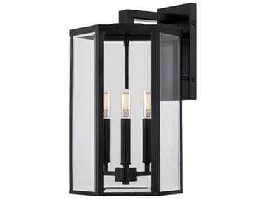 Justice Design Group Fusion Edgeworth 3-Light Outdoor Wall Light JDFSN7674WCLERMBLK