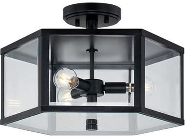 Justice Design Group Fusion Edgeworth 3-Light Outdoor Ceiling Light JDFSN7679WCLERMBLK