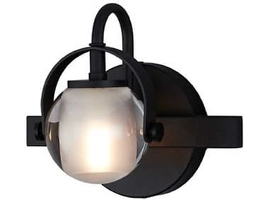 Justice Design Group Fusion 6" Tall 1-Light Black Glass LED Wall Sconce JDFSN8061