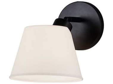Justice Design Group Fusion 7&quot; Tall 1-Light Matte Black Glass Wall Sconce JDFSN8071OPALMBLK