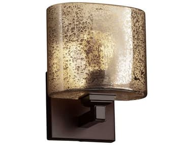 Justice Design Group Fusion 8" Tall 1-Light Bronze Glass Wall Sconce JDFSN8437
