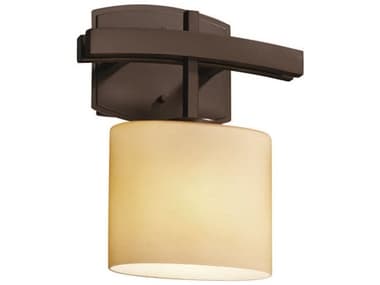 Justice Design Group Fusion 11" Tall 1-Light Bronze Glass Wall Sconce JDFSN8597