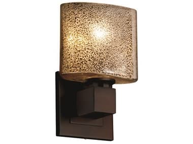 Justice Design Group Fusion 9" Tall 1-Light Bronze Glass Wall Sconce JDFSN8707