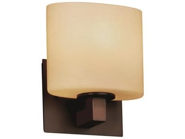 Justice Design Group Fusion 7" Tall 1-Light Bronze Glass Wall Sconce JDFSN8931