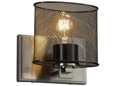 Justice Design Group Wire Mesh 6" Tall 1-Light Nickel Wall Sconce JDMSH8447