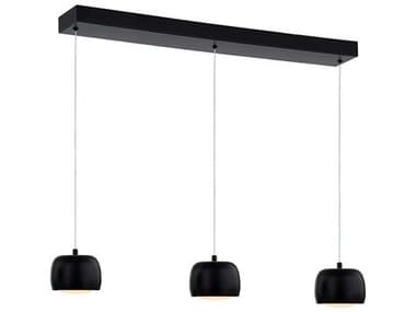 Justice Design Group 3-Light Matte Black LED Dome Linear Island Pendant JDNSH8115MBLK