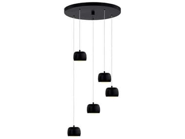 Justice Design Group 5-Light Matte Black LED Dome Pendant JDNSH8118MBLK