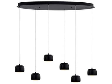 Justice Design Group 6-Light Matte Black LED Dome Island Pendant JDNSH8119MBLK